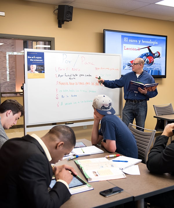 Dr. Wilfredo (Willie) Suarez teaching class. 