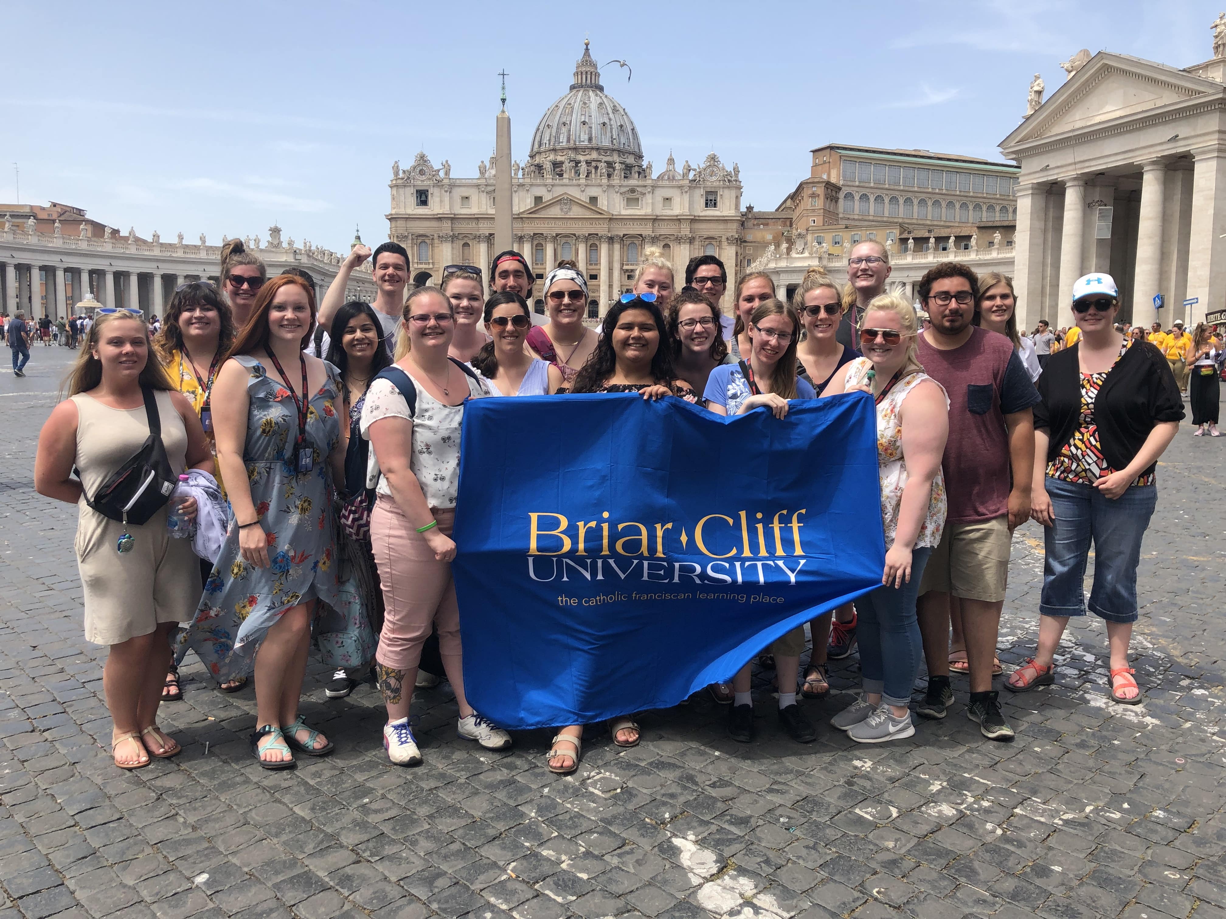 Briar Cliff University students in front of Vatican