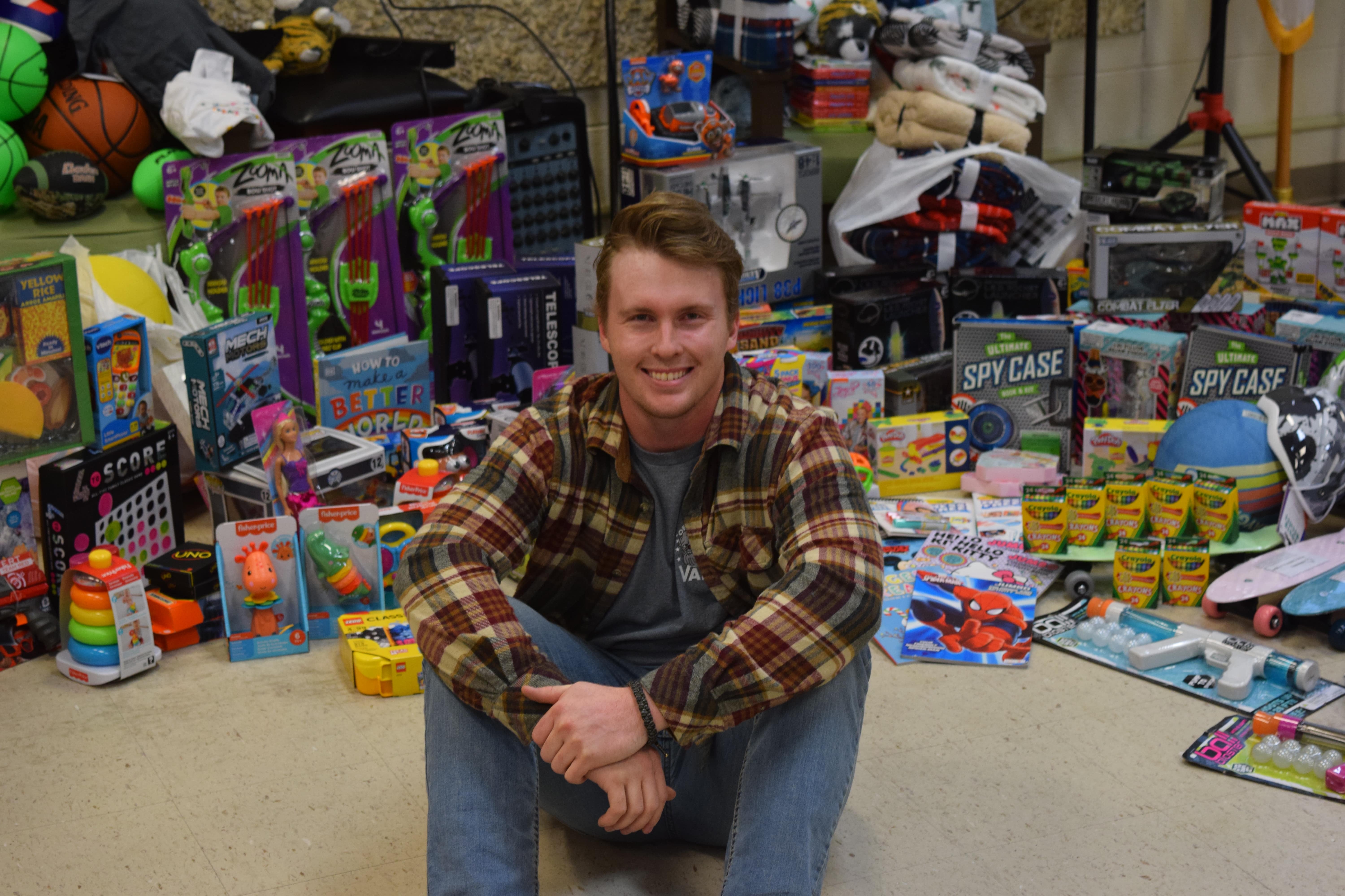 Conor Ryan with donations